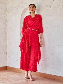 House of Fett - Crimson Red Swiss Dot Pant