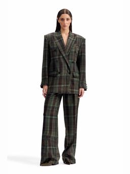 CILVR - Distorted Plaid Power Olive Pant