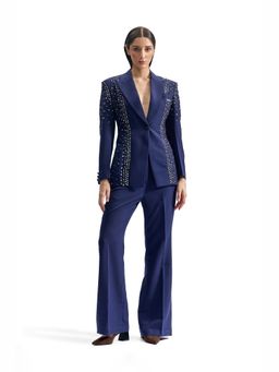 CILVR - Stud-Armour Tailored Navy Blue Pant