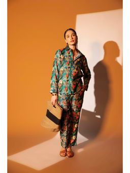 HOUSE OF SAL - Green Amazon Printed Pants