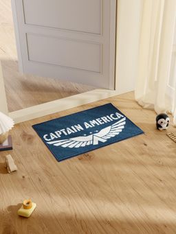 SPACES - Marvel Captain America Anti-Skid Bathroom & Door Mat with Character Design Blue