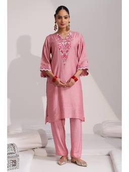 SAYARISH - Onsa Pink Embroidered Kurta with Pant