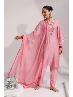 SAYARISH - Onsa Pink Embroidered Kurta with Pant