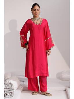 SAYARISH - Pinzil Pink Embroidered Kurta with Pant
