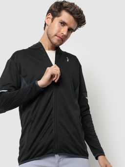 Campus Sutra - Solid Mandarin Collar Sports Jacket Men