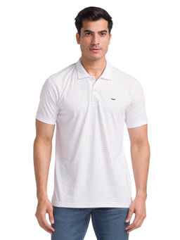 Park Avenue - Slim Fit Printed White Polo T-Shirt