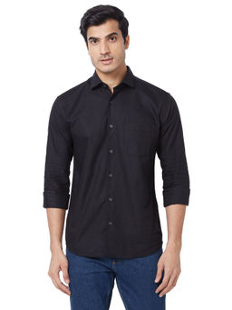 Park Avenue - Slim Fit Solid Black Shirt