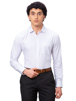 Park Avenue - Slim Fit Checks Medium Blue Shirt