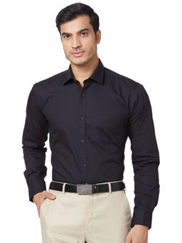 Park Avenue - Slim Fit Solid Black Shirt