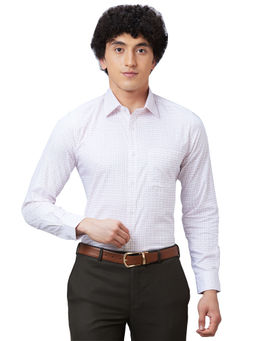 Raymond - Slim Fit Geometric Light Red Shirt