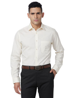 Raymond - Slim Fit Solid Light Fawn Shirt