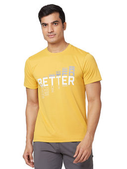 Parx - Regular Fit Graphic Print Medium Yellow T-Shirt