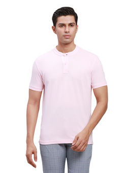 Parx - Regular Fit Solid Light Pink T-Shirt