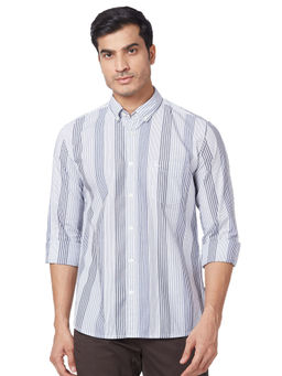 Parx - Slim Fit Striped Light Blue Shirt