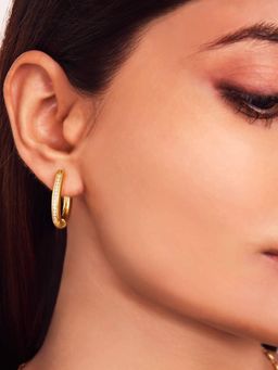 ELRA - 18K Gold Plated Golden Dazzle Curve Hoops