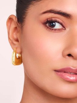 ELRA - 18K Gold Plated Auric Bold Curve Hoop Earrings