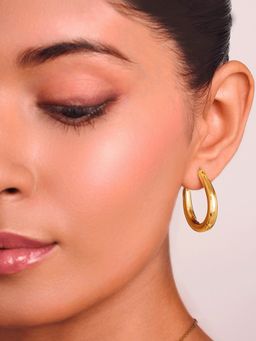 ELRA - 18K Gold Plated Teardrop Hoop Earrings