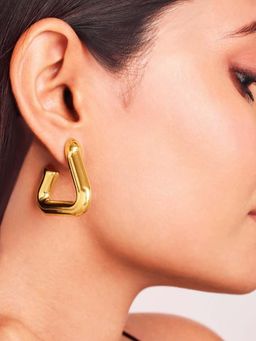 ELRA - 18K Gold Plated Tri Form Hoop Earrings