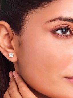 ELRA - 18K Gold Plated Classic Solitaire Studs Earrings