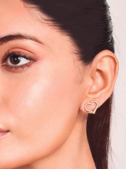 ELRA - 18K Gold Plated Heart Stud Earrings