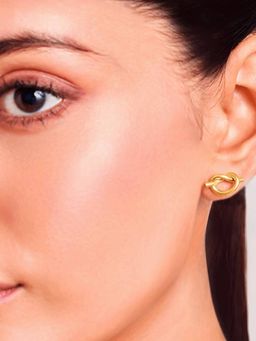 ELRA - 18K Gold Plated Minimal Gold Knot Studs