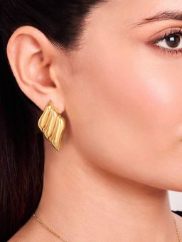 ELRA - 18K Gold Plated Sculpted Wing Earrings