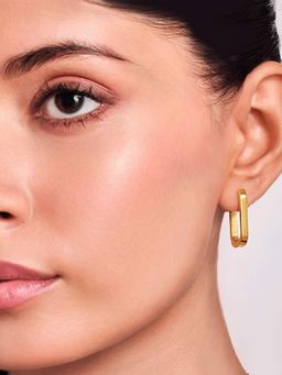ELRA - 18K Gold Plated Golden Edge Hoop Earrings