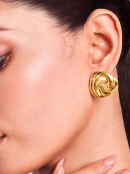 ELRA - 18K Gold Plated Swirl Stud Earrings