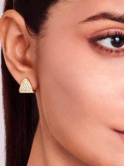 ELRA - 18K Gold Plated Triangle Hoop Huggies Earrings