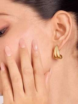 ELRA - 18K Gold Plated Molten Curve Hoop Earrings