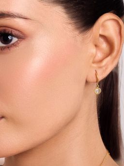 ELRA - 18K Gold Plated Crystal Drop Hoop Earrings