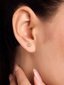 ELRA - 18K Gold Plated Crystal Ball Studs Earrings