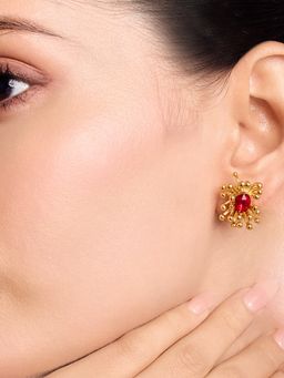 ELRA - 18K Gold Plated Sunfire Stud Earrings
