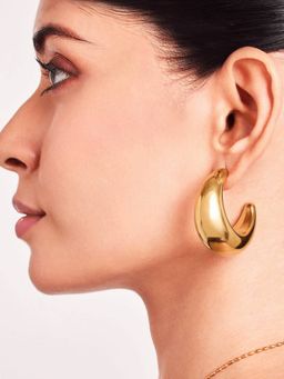 ELRA - 18K Gold Plated Golden Dune Hoop Earrings