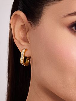 ELRA - 18K Gold Plated Ripple Hoop Earrings