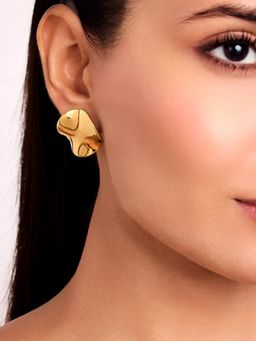 ELRA - 18K Gold Plated Golden Flux Stud Earrings