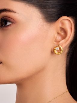 ELRA - 18K Gold Plated Golden Dew Stud Earrings