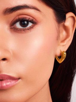 ELRA - 18K Gold Plated Heart Melt Hoop Earrings