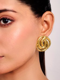 ELRA - 18K Gold Plated Bloom Stud Earrings