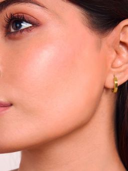 ELRA - 18K Gold Plated Golden Facet Hoop Earrings