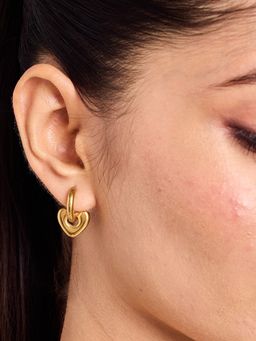 ELRA - 18K Gold Plated Link Heart Earrings