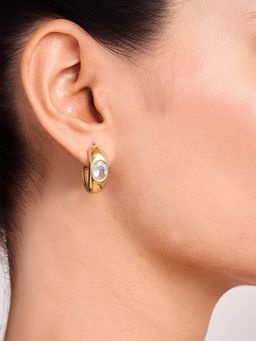 ELRA - 18K Gold Plated Golden Crest Hoop Earrings