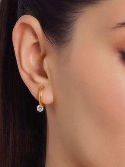 ELRA - 18K Gold Plated Celeste Drop Hoops Earrings