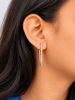 ELRA - 18K Gold Plated Crystal Line Earrings