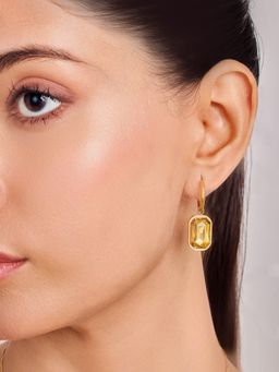 ELRA - 18K Gold Plated Prism Hoop Earrings