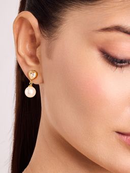 ELRA - 18K Gold Plated Heart Pearl Earrings