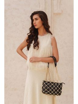 Kelby Huston - Black Leather Textured Handbag