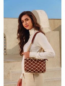 Kelby Huston - Brown Leather Textured Handbag