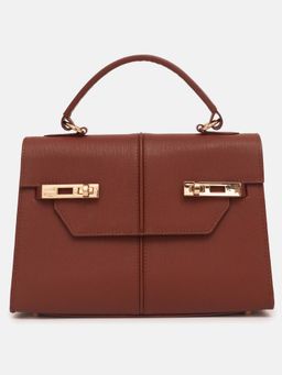 Kelby Huston - Brown Leather Textured Handheld Bag