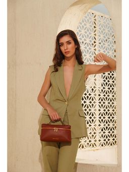 Kelby Huston - Brown Leather Textured Handheld Bag